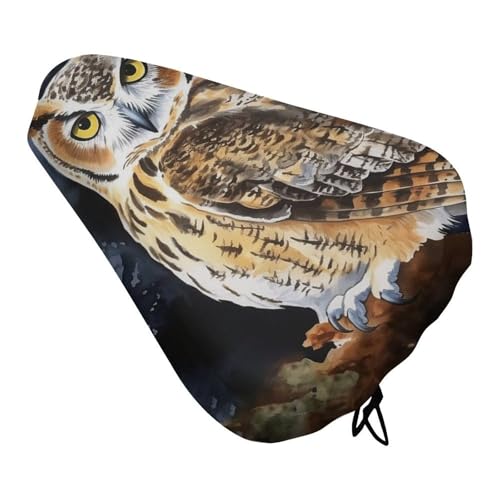 Owl Bike Seat Cover for Men Women, Waterproof & Dustproof Bike Seat Cushion with Drawstring, Adjustable Bicycle Saddle Cover for Or Rain & Sun Protection
