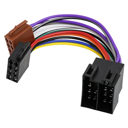 JRILUO Adaptateur Autoradio D'antenne Faisceau De Câblage Radio 16 Broches, Universal Radioadapter Adaptateur Antenne Autoradio Din ISO Faisceau pour Prise...