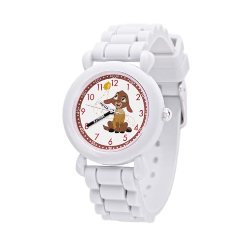 DISNEY Wish Montre analogique pour enfants pour enseignants, montre pour enfants, blanc, silicone en plastique, blanc, blanc, Silicone et plastique