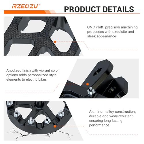 RZEOZU Upgraded Dirt Bike Foot Pegs Compatible with Surron Sur Ron LBX E-Ride Pro S SS SR 2.0 3.0 Talaria 79Bike Falcon GT Throne SRPNT Parts Left and Right Electric Dirtbike Pegs Ebike Footrest Black by RZEOZU - Image 7