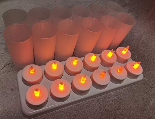 Rechargeable Candles (12 Pack) , Led Rechargeable Candle Tea Lights, Flameless, Vivid Flickering, Battery Operated, Energy Saving, Waxless, Long Last 12+ Hours- Irronn #TOP6
