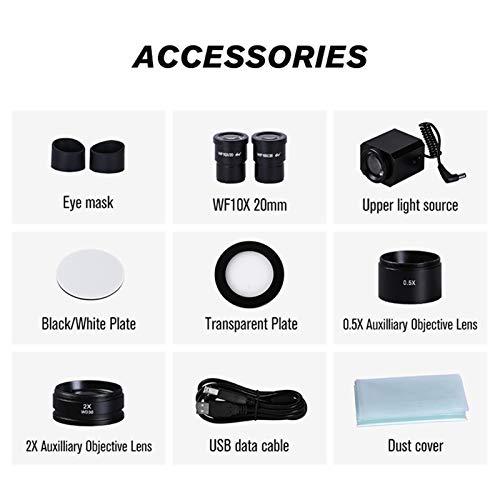 Mikroskop, wbudowana kamera Elektroniczna okularę USB Zoom 3.5 90X Lornetka HD Mikroskop Stereo W górę/W dół LED Light,Dla Czystych ObrazóW(7X 45X)