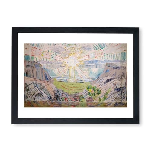 The Sun Edvard Munch grande affiche encadrée par Spiffing Prints pour salon