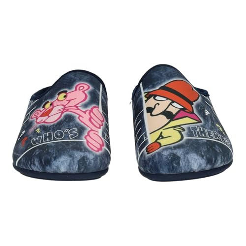 VULCA- 1860 Sapatilhas de casa pantera rosa VULCA - para homem azul-marinho com sola confortável homem sapatilhas casa, MARINHO, 38 UE