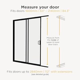 Hakuna Pets V2 Patio Pet Door Screen Insert Panel for Sliding Doors, Fits Door Track Min Ht 55.12" to Max Ht 84.25",UV Resistant Mesh, Locking Magnetic Dog Door, Easy Install and Removal,Small,Black