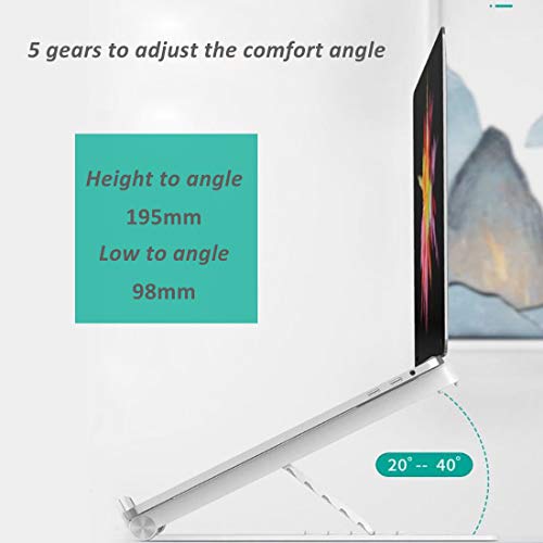 Laptop Stand – Adjustable and Foldable Laptop Tablet Stand – Portable Laptop Riser Compatible with All Laptops iPad Tablet (up to 15.6 inches), (Black) - Thumbnail 6