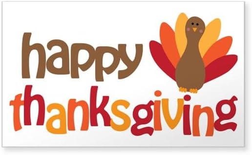 CafePress Happy Thanksgiving Rectangle Bumper Sticker Car Decal