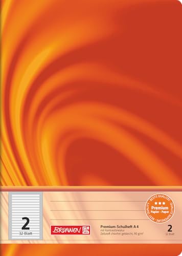 Preisvergleich Produktbild BRUNNEN Schulheft Premium Vivendi / A4, Lineatur 2, 32 Blatt, orange