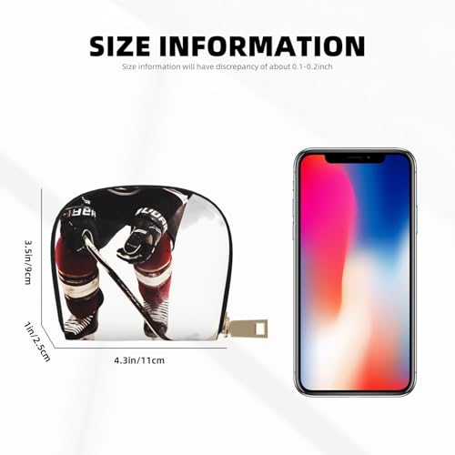 Ice Hockey Pattern Credit Card Holder Wallet, Leather Zipper Card Wallet For Women Ladies Rfid Blocking Card Case Small Coin Purse Accordion Wallet Gift2