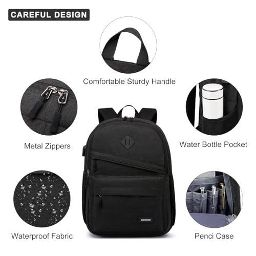 School Backpack for Teens Boys, 15.6 Inch Laptop Backpack with USB Charging Port & Water Resistant Design, College High School Book Bag for Students, Black4