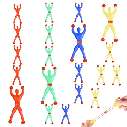 20 Piezas Escaladores de Ventana Escalador de Pared Pegajosa Escalada en la Pared Spider Man Juguetes para niños, Fiesta Favorita (Multicolor)