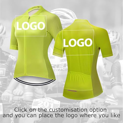 Maillot de Ciclismo Personalizada, Top MTB Personalizado de Manga Corta de Secado Rápido para Mujeres, Transpirable Absorbente de Humedad para el Ciclismo de Montaña con Nombre Logo del Equipo(I) - imagen 2