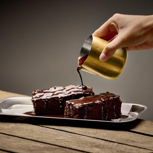 APS 10306 Gießer/Milchkännchen FLOW, 18/8 Edelstahl, PVD-beschichtet, Vintage-Look, 150 ml, Ø 6 cm, Höhe 6,5 cm, gold