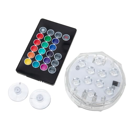 ibasenice Luz Led Sumergible Rgb Para Piscinas Elevadas Control Remoto, Ip68, 15 Colores Ajustables, Iluminación Subacuática Decorativa Para Ambientes Acuáticos