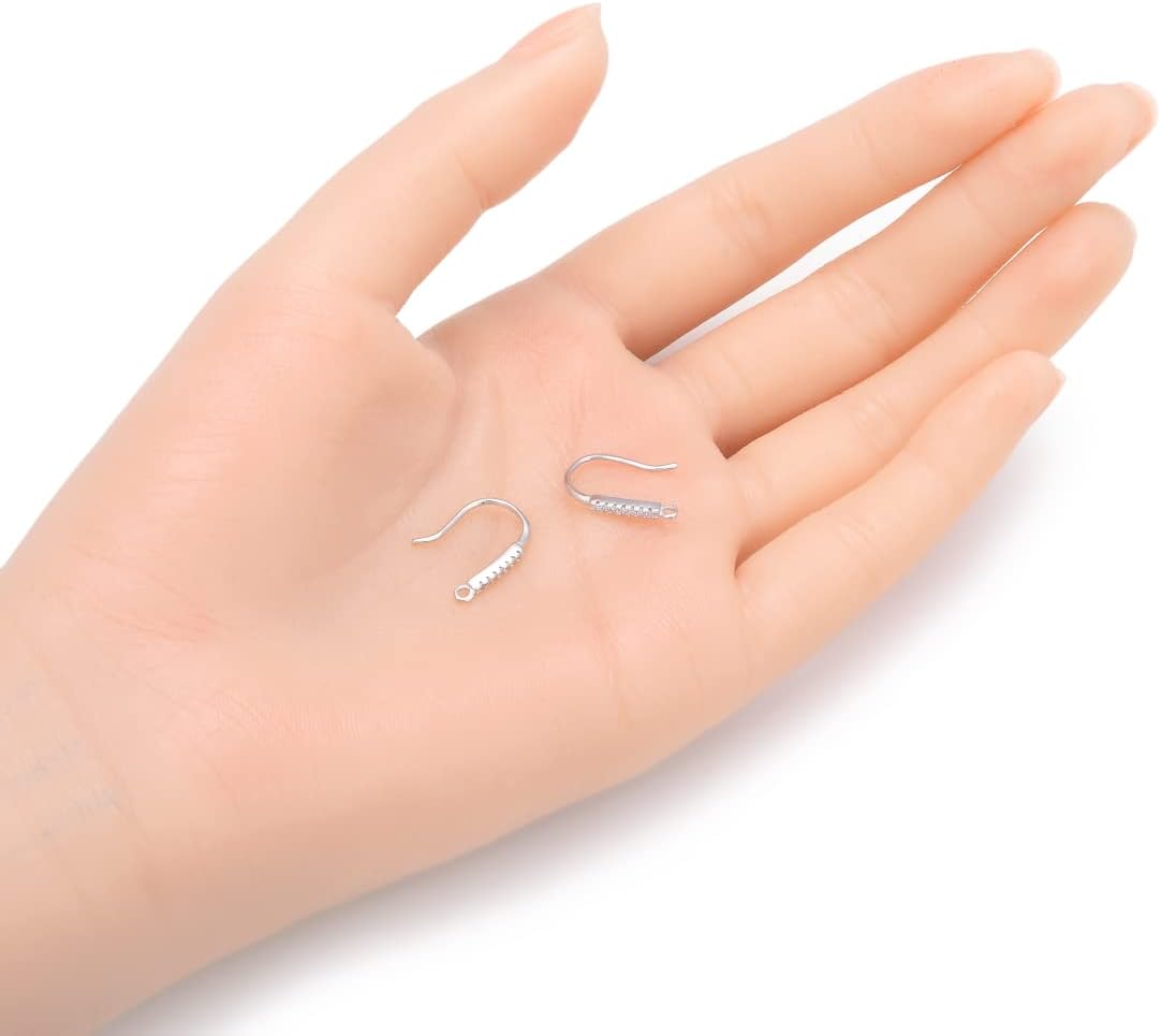 10pcs Adabele Authentic 925 Sterling Silver Fancy Earring Hook Dangle 7 Cubic Zirconia CZ Ear Wire Tarnish Resistant for DIY Earrings Jewelry Making SS447