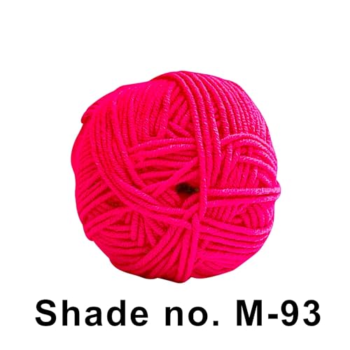 Image of VCR 4 Ply Pink Red Yarn, 100 Grams Hank, 190 Meters Length, Acrylic Ball for Crochet and Knitting, Soft Crosia Threads, Pack of 1 Yarn, Suitable for DIY Crafts