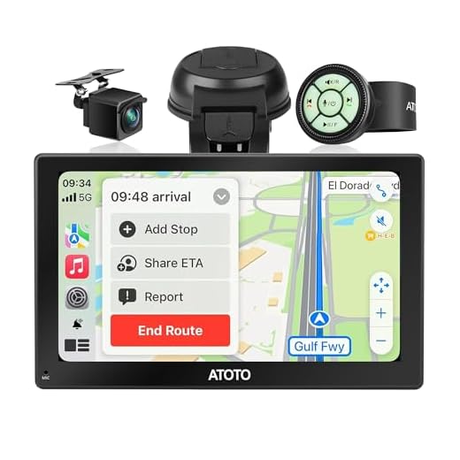 ATOTO P8 Portable 7'' QLED Display Car Radio, with HD 1080P Rear DVR Cam, On-Dash Camera Input, Wireless Carplay & Wireless Android Auto, Remote Control, WDR & Auto Dimmer, AUX/FM Output, P807SD-RC