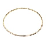 Rosemarie Collections Women's Single Strand Crystal Ankle Bracelet (Gold)