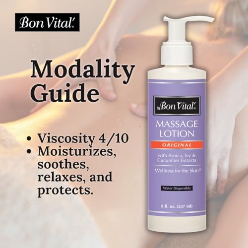 Bon Vital' Original Massage Lotion for a Versatile Massage Foundation to Relax Sore Muscles & Repair Dry Skin, Lightweight, Non-Greasy Formula to Moisturize and Repair Dry Skin, 8 Oz, Label may Vary - Thumbnail 3