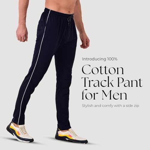 Image of Cotton Track Pant for Men | Lower for Man | Comfortable Lower Men with Zip Pocket for Gym, Sports & Casual Wear