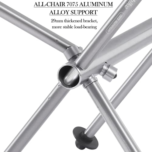 Naturehike Foldable Camping Chair, Lightweight Aluminum, Supports 330lbs, Black/L