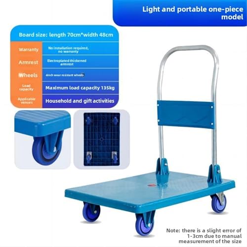 Carro plegable portátil con plataforma para carga miniatura 3