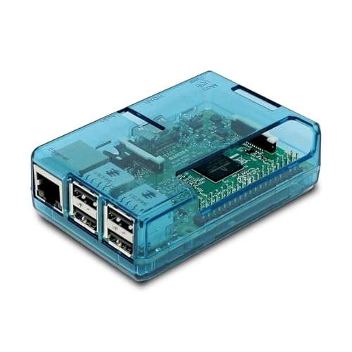 sb components Premium Blue Transparent Case for Raspberry Pi 2 Model B Quad Core and Model B+ (B Plus)
