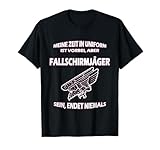 Meine Zeit in Uniform - Adler Fallschirmjäger und Soldaten Für Soldaten und Fallschirmjäger, Bundeswehr T-Shirt als Unterhemd zur Uniform verwendbar, Deutsches Heer, Cooles Design, als Combatshirt verwendbar, Motiv mit Fallschirmspringer und Transall.