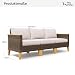 PHI VILLA 3‑Sitzer Rattan Gartenmöbel Set Balkonmöbel, Lounge Möbel Outdoor Gartenlounge Set, Terrassenmöbel Modulare Möbel mit Dick Gepolsterten Kissen für Garten und Terrasse, Beige & Braun
