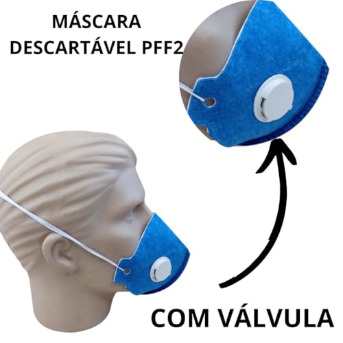 Kit Máscara Respirador Pff2 Com Válvula Descartável Ecoar Plastcor