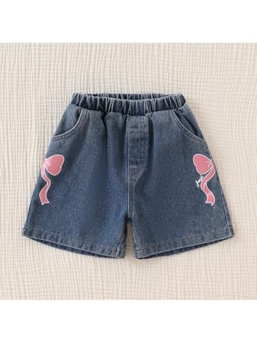 Image of Kids Toddler Girls Summer Clothes Leopard Butterfly Print T-Shirt + Belted Denim Jeans Shorts 3PCS Outfits