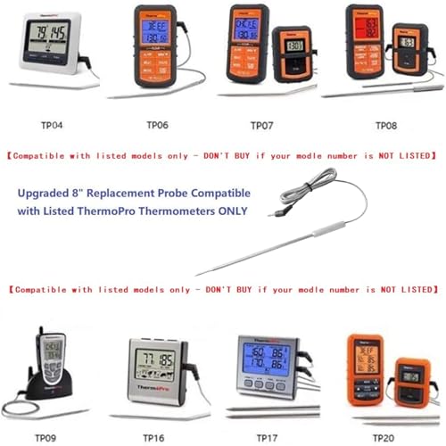 4-Pack Meat Thermometer Probe Replacement Compatible with ThermoPro TP20,TP25,TP17,TP08S,TP16,TP11,TP09,TP10,TP-07,TP06S,TP04,TP08,TP829,2.5mm by riida - Used condition - Image 5