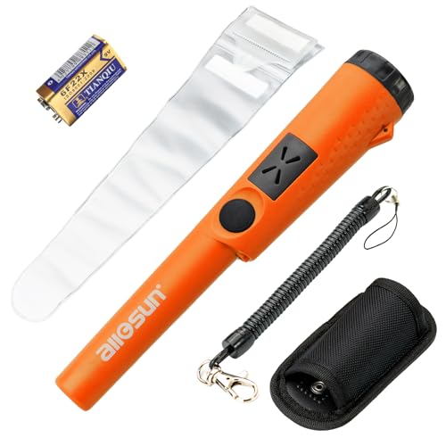 allsun Metal Gold Detector Adults Partial Rainproof Handheld Wand 1.96 Detection Depth 3 Modes for Treasure Silver Hunting Detector Wand Probe