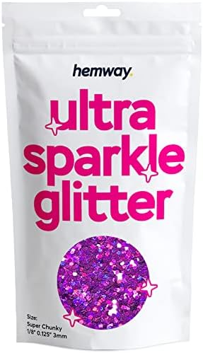 Hemway Premium Ultra Sparkle Glitter Multi Purpose Metallic Flake for Arts Crafts Nails Cosmetics Resin Festival Face Hair - Mother of Pearl Iridescent - Ultrafine (1/128" 0.008" 0.2mm) 100g / 3.5oz