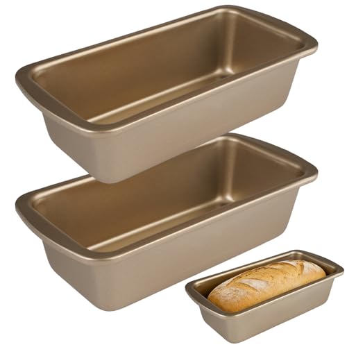 Jyongrmy 2 Pièces Moules à Pain, 19,5 X 9,5 cm Petits Moules à Pain Rectangulaires avec Revêtement Antiadhésif, Gâteau, Pudding Petit Moule a Cake en Acier Au Carbone pour Cuire du Cake, Des Gâteaux