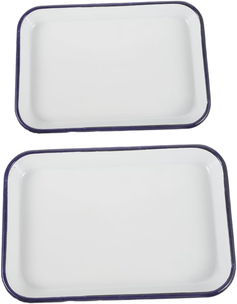 2pcs Square Plate Baking Pan Set Non-stick Oven Tray Rectangular Shape Dishwasher Safe