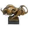 B rsenstier kaufen - Stier Skulptur auf Marmor - Milo Bulle - Kubismus Statue - Deko Figur aus Bronze - Wohndeko - Einrichtung -Charging Bull - Abstrakte Kunst