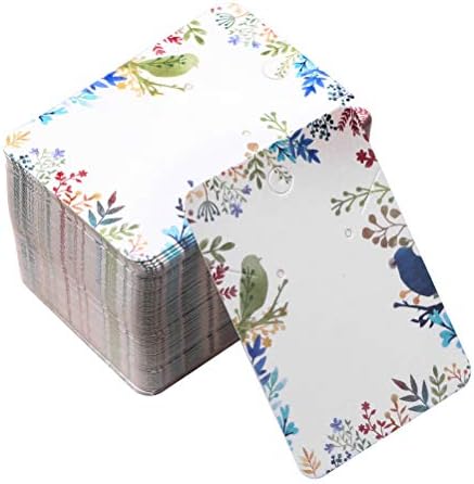 nuoshen 100 Pcs Earring Card, Earring Display Card with 100 Self Adhesive Bags Kraft Paper Earring Packaging for Earring Display Necklace Jewelry