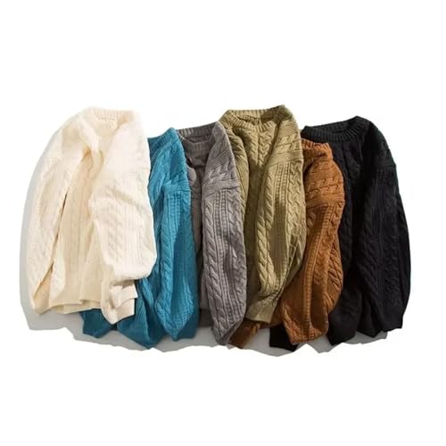 Mokkpeq Men's Thick Warm Fall Winter Sweater Loose Fit Crewneck Long Sleeve Knit Pullover3