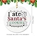 I Ate Santa’s Cookies No Regrets Ceramic Hanging Ornament, Funny Christmas Ornament, Double - Sided Print, Colorfast, Cute Christmas Holiday Decorations
