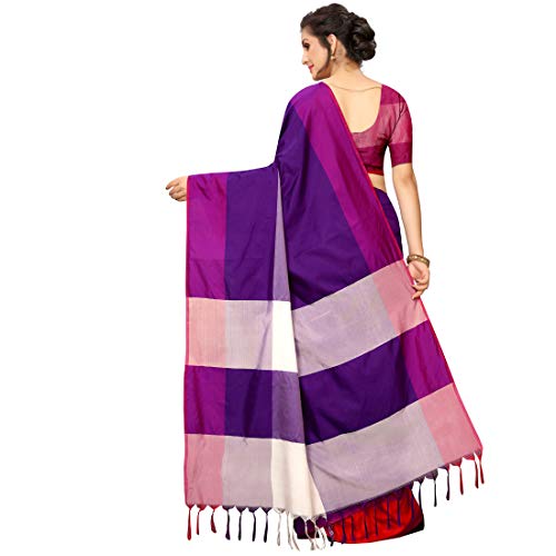 Image of VJ Fashion Women Cotton Silk Saree With Blouse Piece freesize