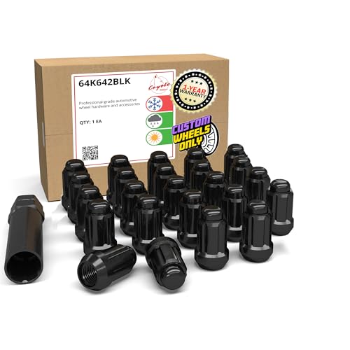 Image of Wheel Accessories Parts 24 Pcs 1 /2 inch-20 Thread Car Spline 1.38 inch 35mm Long Lug Nuts Black Spline Hex Fits Dodge Dakota Durango Viper | SRT Viper