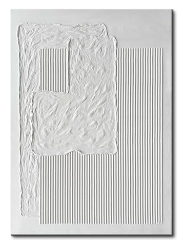 Eonzeun White Abstract Wall Art - Contemporary Hand-Painted Textured Oil