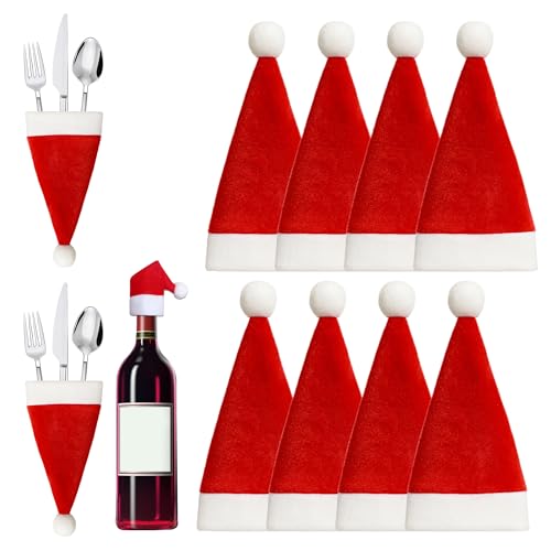 Mini chapeau de Père Noël feutre pour habiller la vaisselle de fête