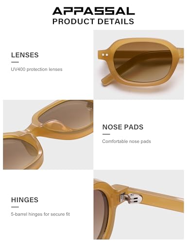 Retro Small Rectangle Sunglasses for Women Mens Trendy Rounded Square Sunnies AP3749