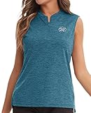 MEETWEE Women Rash Guard Sleeveless Sun Shirt UV UPF 50+ Quick Dry T-Shirt for Golf Hiking Navyblue