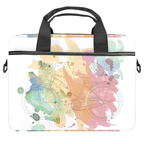 Sacoche ordinateur 13.3 14 pouces bleu sushi avec bandoulière et motif vélo