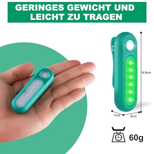 ZLCBBD LED Clip Lampe Stirnlampe Blinklicht Schulranzen Reflektor Kinder Wiederaufladbar Ultra-Lange Batterielebensdauer Nacht Clip Lauflicht für Laufen Joggen Haustier Rucksack Kleidung 2er