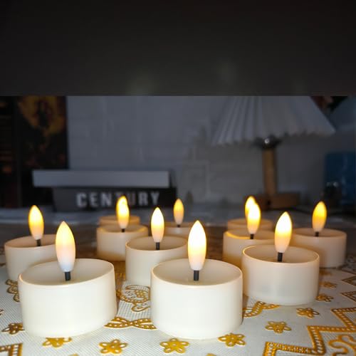 Image of Flameless LED Tealight Candles, Battery Operated Fake LED Lights Electric Flickering Tea Lights for Wedding Party Halloween Christmas Party Theme Party, Holiday Decor Home Decorations, Set of 36