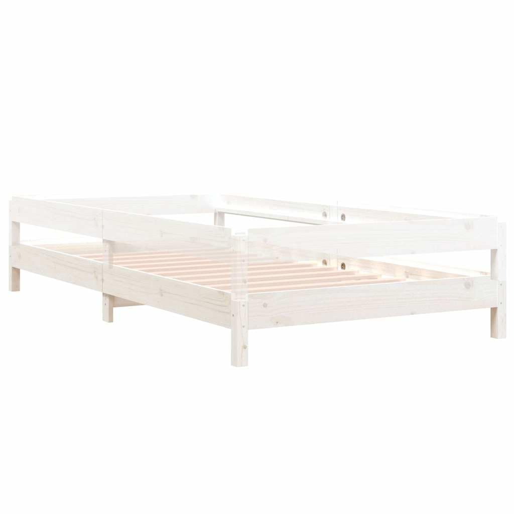 Stapelbett, Weiß, 100 x 200 cm, massives Kiefernholz